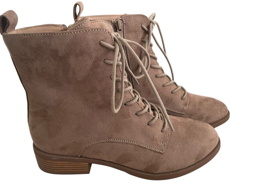 Journee Collection Women's Faux Suede Lace-Up Combat Boots Size 9 NWOT